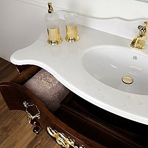 Тумба с раковиной Migliore Virginia 139 светлый орех для ванной в интернет-магазине Sanbest