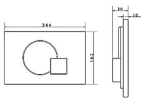 Кнопка для инсталляции Caprigo   Shape ABS SA005-crm хром купить в интернет-магазине сантехники Sanbest