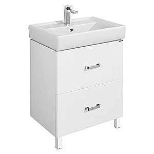 Тумба с раковиной Акватон Америна 60 Н белая глянцевая для ванной в интернет-магазине Sanbest