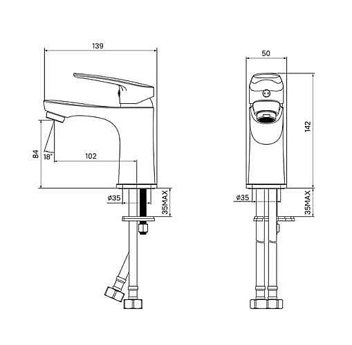 Смеситель для раковины Milardo Horizont HORSB00M01 хром купить в интернет-магазине сантехники Sanbest