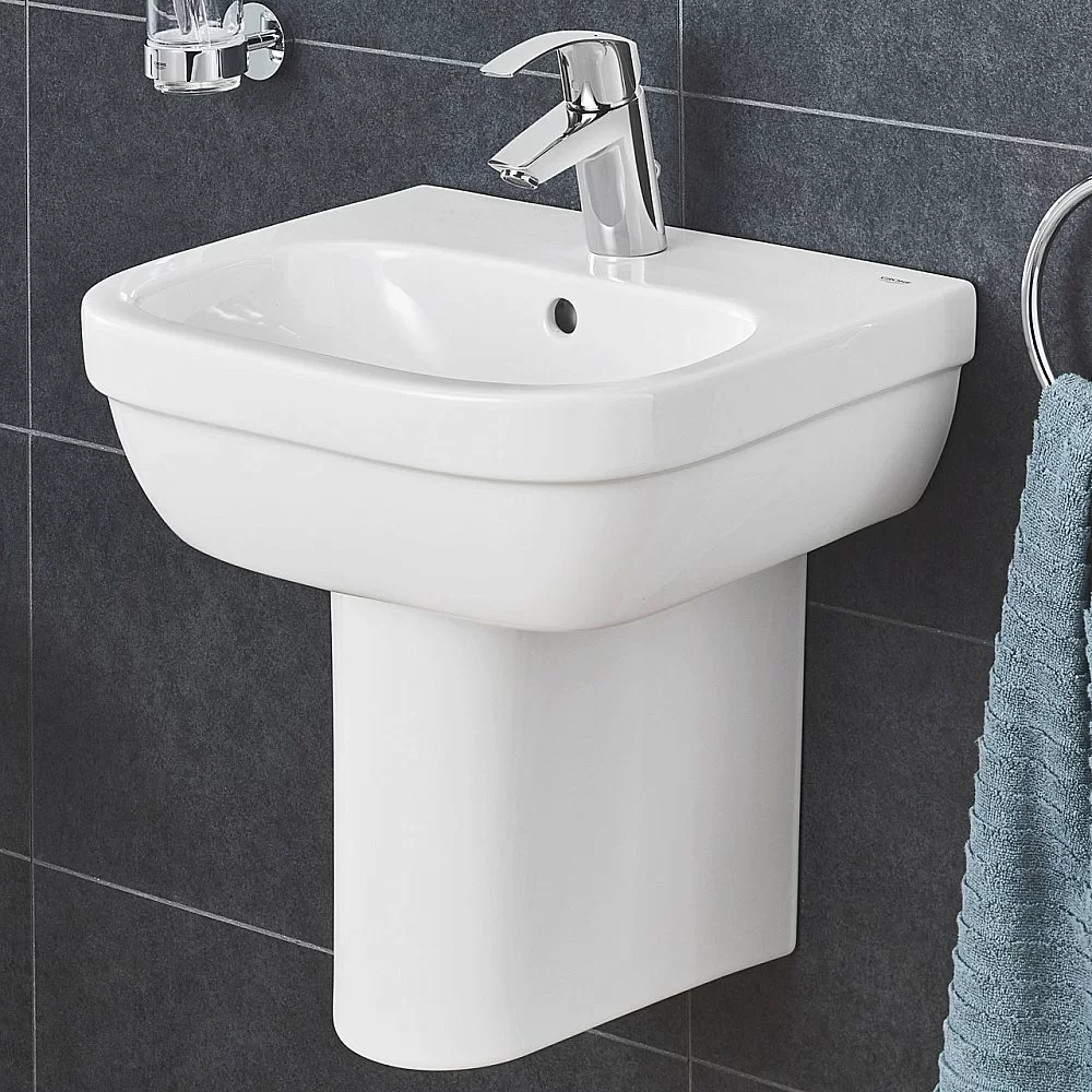 Раковина на полупьедестале Grohe Euro Ceramic альпин-белая купить в интернет-магазине Sanbest