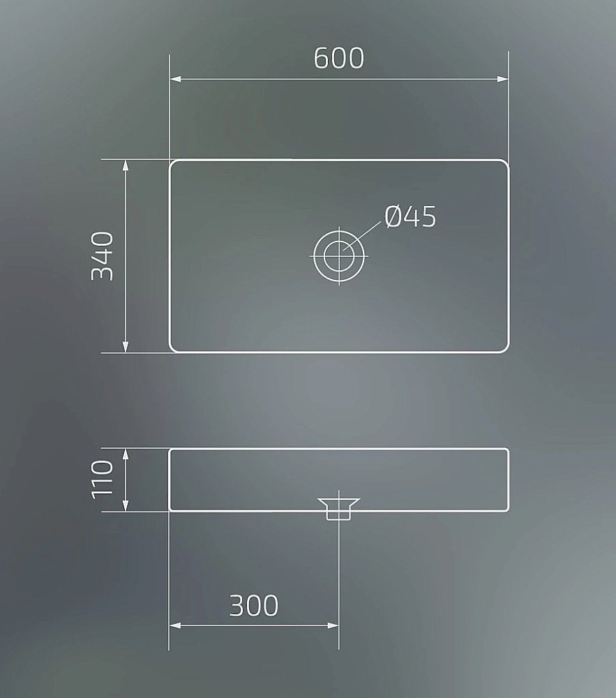 Раковина накладная Gid Geometrico 60 N9396 51140 белая купить в интернет-магазине Sanbest