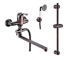 Смеситель для ванны WasserKRAFT Isar A1302L.049 темная бронза купить в интернет-магазине сантехники Sanbest