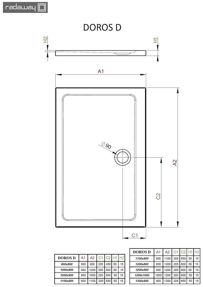Душевой поддон Radaway Doros D 120х100 купить в интернет-магазине Sanbest