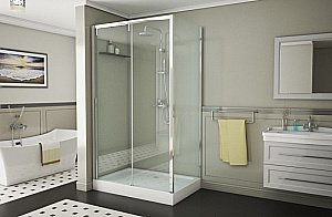 Душевой уголок Bravat SLIM LINE BS120.3104A 80х120 стекло прозрачное/профиль хром купить в интернет-магазине Sanbest