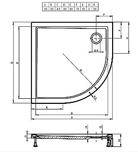 Душевой поддон Riho Davos 281 90x90 D002019005 белый купить в интернет-магазине Sanbest