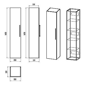 Пенал подвесной Misty Alicante 35 ALI-05035-03 капучино для ванной в интернет-магазине сантехники Sanbest