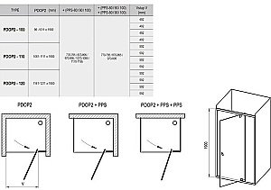 Душевой уголок Ravak Pivot PDOP2 + PPS 80x100 черный купить в интернет-магазине Sanbest