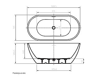 Ванна акриловая Art&Max AM-LATINA-1500-730 белая купить в интернет-магазине Sanbest