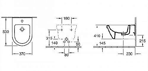 Биде подвесное Villeroy&Boch Architectura 54840001 альпийский белый купить в интернет-магазине Sanbest