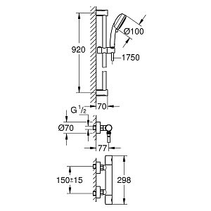 Термостат для душа Grohe Grohtherm 800 Cosmopolitan 34769000 купить в интернет-магазине сантехники Sanbest