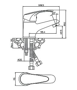 Смеситель для раковины Olive's Avila 02100AV купить в интернет-магазине сантехники Sanbest