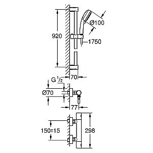 Термостат для душа Grohe Grohtherm 800 Cosmopolitan 34769000 купить в интернет-магазине сантехники Sanbest