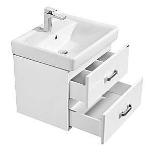 Тумба с раковиной Акватон Америна 60 белая глянцевая для ванной в интернет-магазине Sanbest