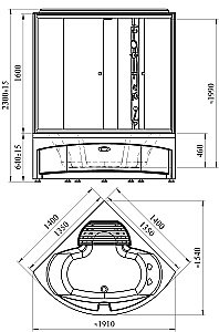 Душевой бокс Радомир Даниэла К1 140х140 1-04-1-0-4-0741 стекло матовое/профиль белый купить в интернет-магазине Sanbest