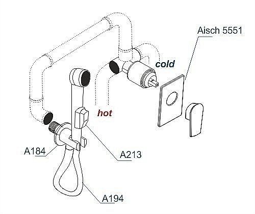 Гигиенический душ WasserKRAFT Aisch A55094 золото матовое купить в интернет-магазине сантехники Sanbest
