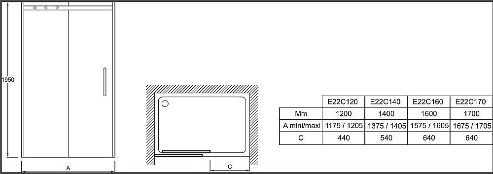 Душевая дверь Jacob Delafon CONTRA E22C160-GA 160 купить в интернет-магазине Sanbest