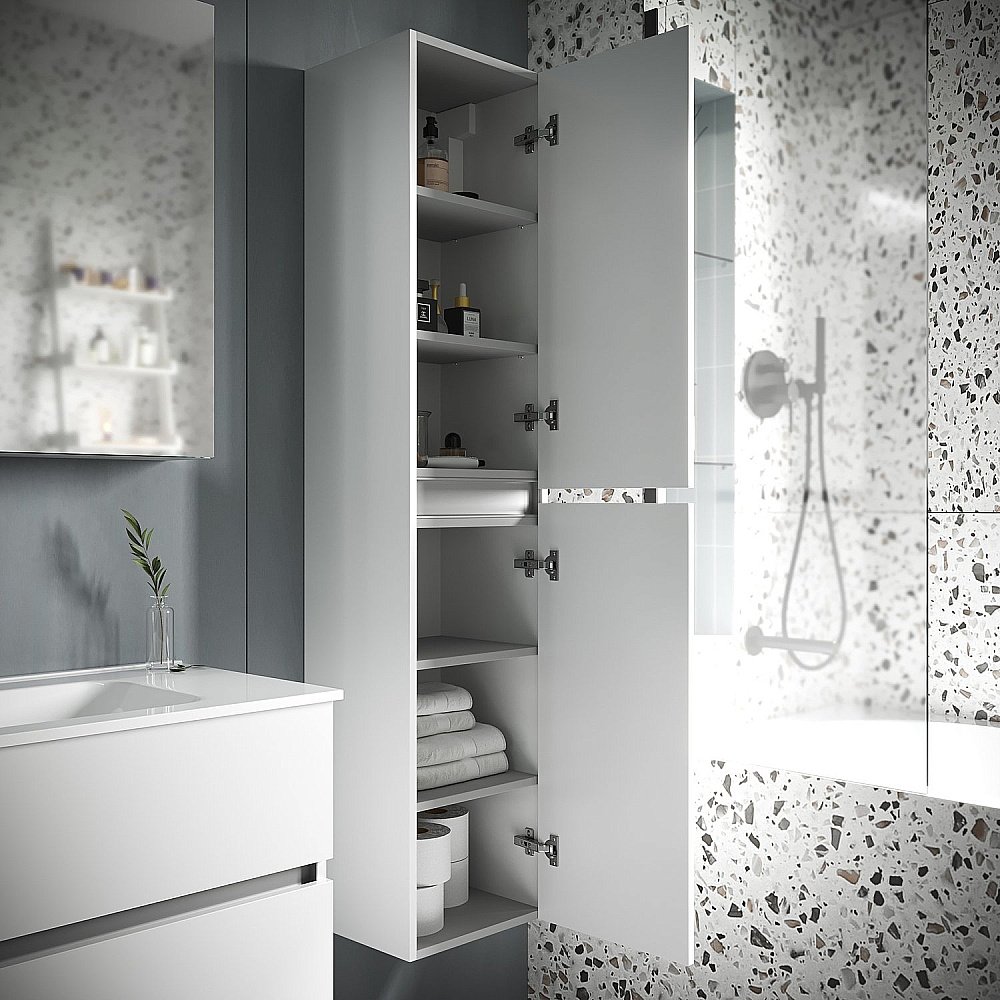 Пенал подвесной Sancos Urban PUR35W 35 белый глянец для ванной в интернет-магазине сантехники Sanbest