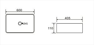 Раковина Koller Pool KVADRO 60 KR-0600-WB белая купить в интернет-магазине Sanbest