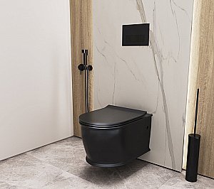 Унитаз подвесной Grossman Retro GR-4482BMS безободковый, с крышкой микролифт, черный матовый купить в интернет-магазине Sanbest