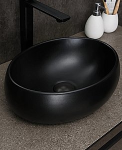 Раковина накладная Gid Lago 40 Bm9030ds 53384 черная матовая купить в интернет-магазине Sanbest