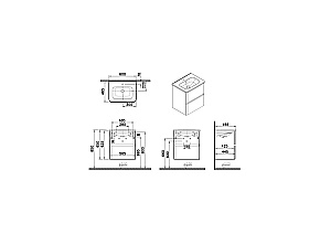 Тумба с раковиной VitrA Mia Plus Round 69817 60 золотой дуб для ванной в интернет-магазине Sanbest