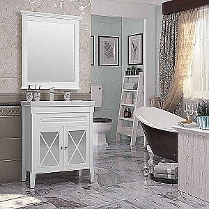 Тумба с раковиной Опадирис Палермо 80 белая матовая для ванной в интернет-магазине Sanbest