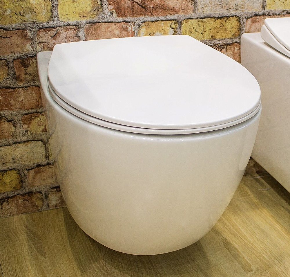 Унитаз подвесной Art&Max Elegant AM9316CHR/SC белый, с сиденьем микролифт, безободковый купить в интернет-магазине Sanbest