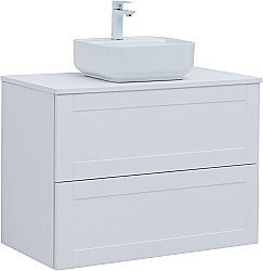 Тумба с раковиной Aquanet Терра 90 белая матовая для ванной в интернет-магазине Sanbest