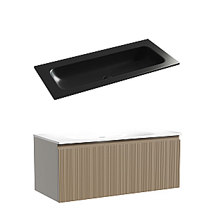 Тумба с раковиной Sancos CODE CD100GB/CN7013MBWX 100 серо - бежевый для ванной в интернет-магазине Sanbest