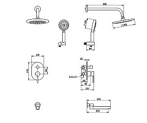 Душевая система Bronze De Luxe SCANDI 14582B черный матовый купить в интернет-магазине сантехники Sanbest