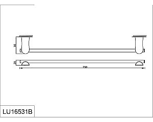 Полотенцедержатель Rush Luson LU16531B 75 cm купить в интернет-магазине сантехники Sanbest