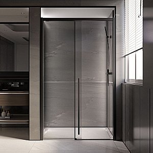 Душевая дверь Veconi Premium Trento PTD30-B-150-01-C4 прозрачная/профиль черный матовый купить в интернет-магазине Sanbest