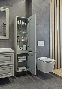 Пенал Caprigo Ponza 13550-030.000.00.20 40 серый для ванной в интернет-магазине сантехники Sanbest