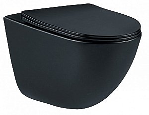 Унитаз подвесной Esbano LOTUS ESUPLOTUBM безободковый, с крышкой микролифт, матовый  черный купить в интернет-магазине Sanbest