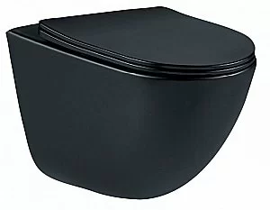 Унитаз подвесной Esbano LOTUS ESUPLOTUBM безободковый, с крышкой микролифт, матовый  черный купить в интернет-магазине Sanbest