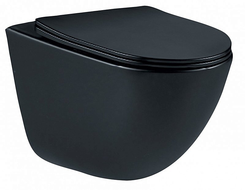 Унитаз подвесной Esbano LOTUS ESUPLOTUBM безободковый, с крышкой микролифт, матовый  черный купить в интернет-магазине Sanbest