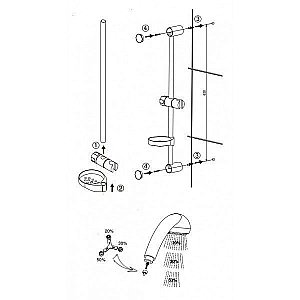 Душевая штанга с мыльницей Jacob Delafon BASIC 1 E14325-CP купить в интернет-магазине сантехники Sanbest