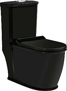 Унитаз моноблок SantiLine SL-5019MB безободковый, с крышкой микролифт, черный матовый купить в интернет-магазине Sanbest