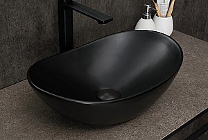 Раковина накладная Gid Lago 48 Bm9133 53352 черная матовая купить в интернет-магазине Sanbest