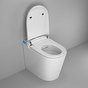 Унитаз приставной Grossman Smart GR-PR-5702 белый глянцевый, с крышкой микролифт купить в интернет-магазине Sanbest