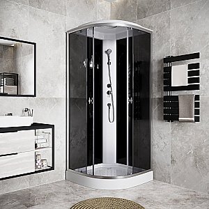 Душевая кабина Niagara Eco E100/13/TN 100х100, с тропическим душем, ABS-пластик, серый купить в интернет-магазине Sanbest