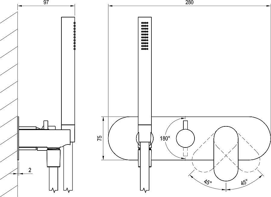 Смеситель для душа Ravak Eleganta X070220 хром купить в интернет-магазине сантехники Sanbest