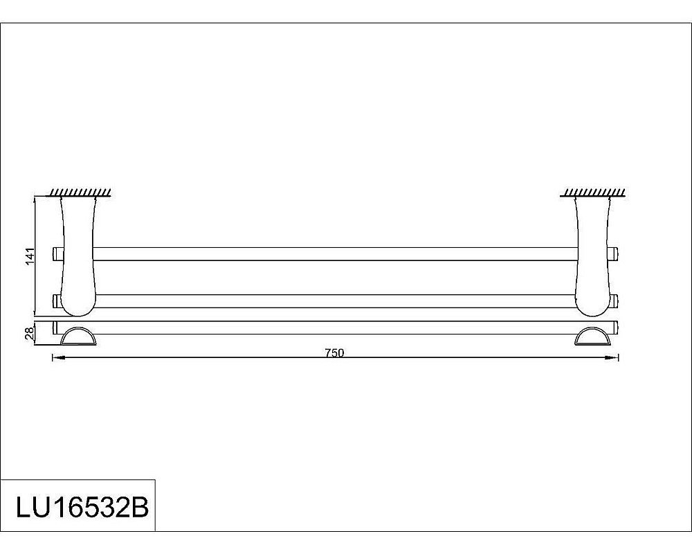 Полотенцедержатель Rush Luson LU16532B 75 cm купить в интернет-магазине сантехники Sanbest