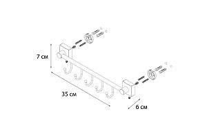 Крючок FIXSEN KVADRO FX-61305B-5 купить в интернет-магазине сантехники Sanbest