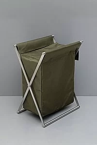 Корзина для белья Allen Brau Priority 6.32001-BS+6.32002-89 черная матовая/мешок оливковый купить в интернет-магазине сантехники Sanbest
