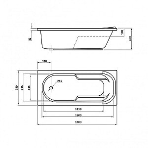 Ванна акриловая с каркасом Berges LUMBO 050006 170х75 купить в интернет-магазине Sanbest