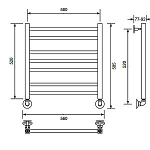 Полотенцесушитель водяной Veconi Vero-A V6050CH-A хром купить в интернет-магазине сантехники Sanbest