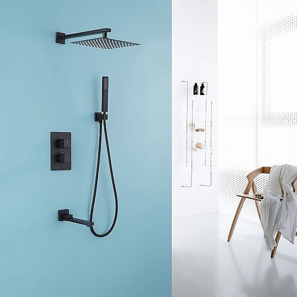 Душевая система ABBER Daheim AF8250B черная матовая купить в интернет-магазине сантехники Sanbest