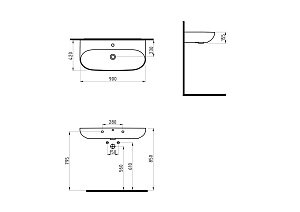 Раковина Bien Vokha MDLS09001FD1B7000 купить в интернет-магазине Sanbest